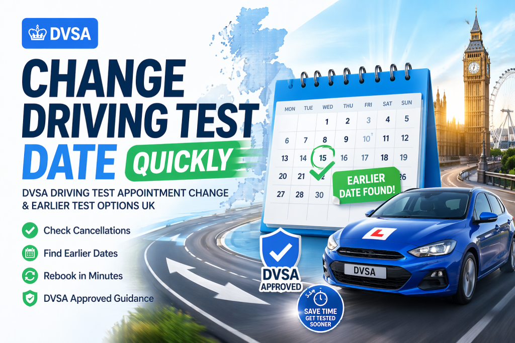 Change Driving Test Date Quickly  DVSA Driving Test Appointment Change & Earlier Test Options UK