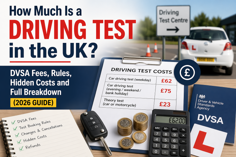How Much Is a Driving Test in the UK? DVSA Fees, Rules, Hidden Costs and Full Breakdown (2026 Guide)